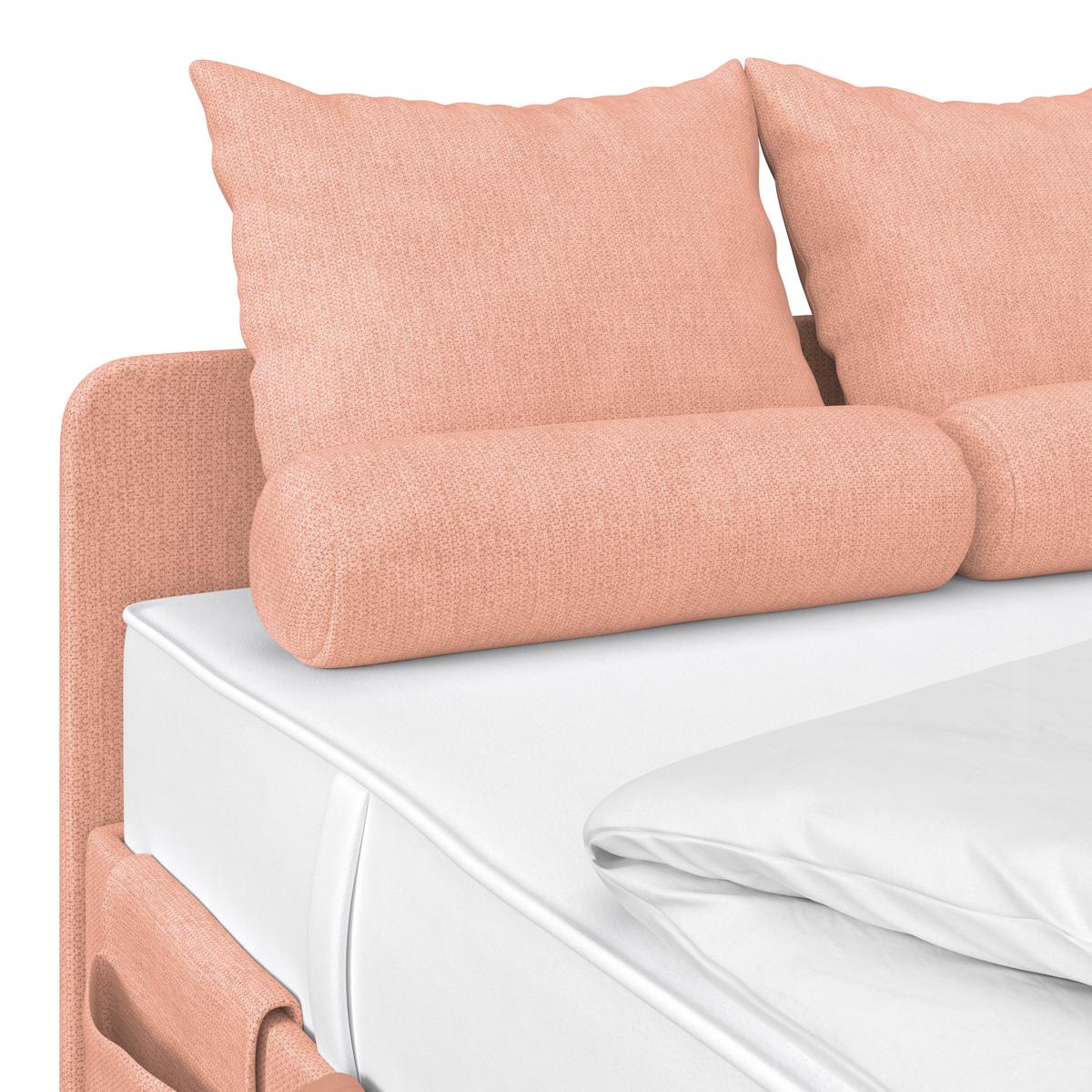 Polsterbett Remi - Chromfarben/Aprikose, MODERN, Holz/Textil (140/200cm)