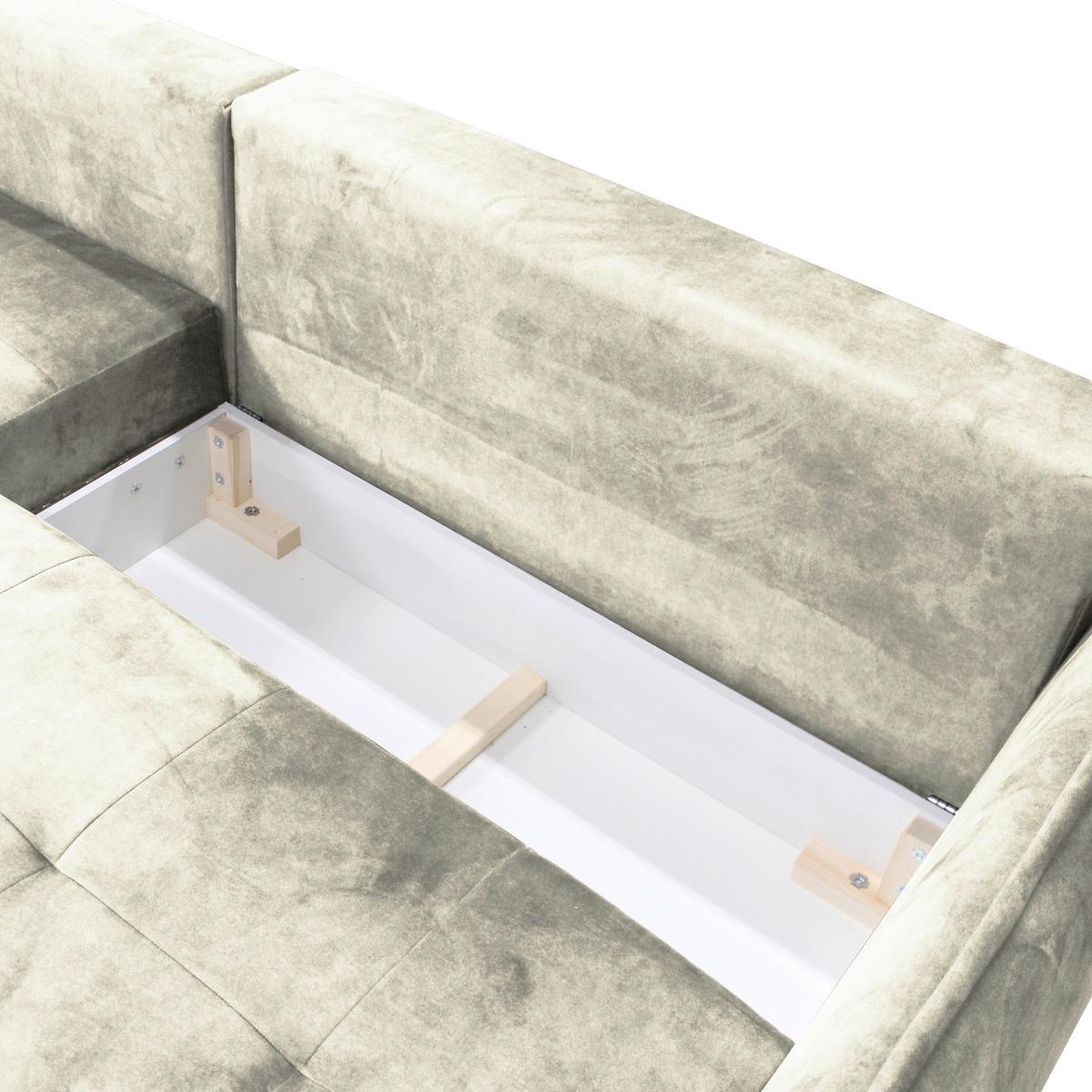 Ecksofa Whisper Creme S: 196x264 cm - Goldfarben/Creme, Design, Textil (196/264cm) - MID.YOU