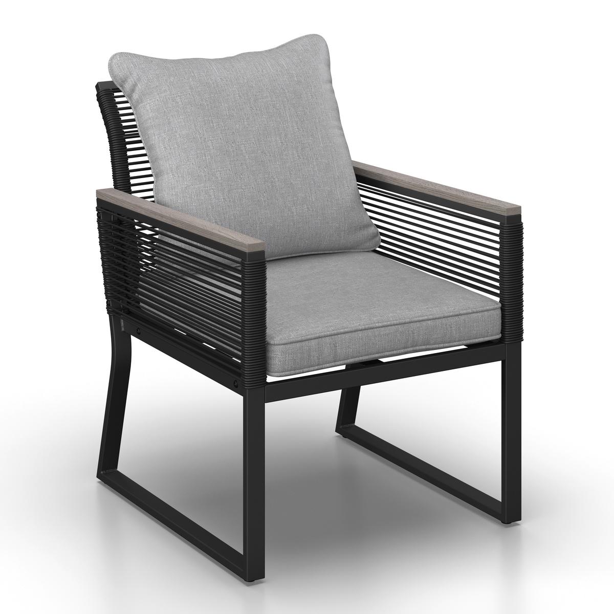 TERASOVÁ SEDACIA SÚPRAVA PAULINA - čierna/svetlosivá, Modern, kov/textil (106/74/70,5cm) - Bessagi Garden