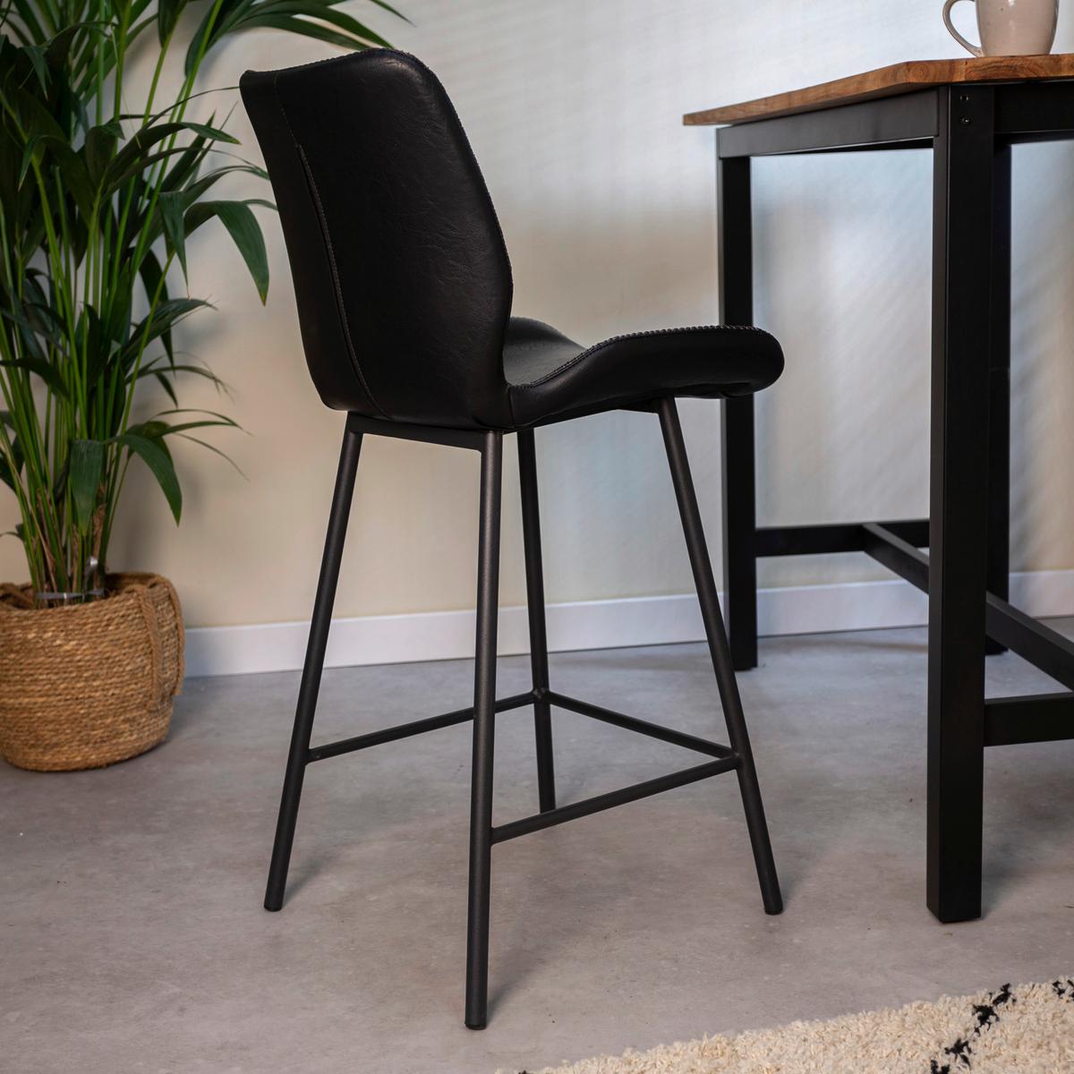 Barhocker-Set Barron - Schwarz, KONVENTIONELL, Kunststoff/Textil (47/99/55cm) - MID.YOU