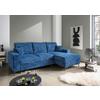 Eckschlafsofa Zona, Blau S: 237x143 Cm - Blau/Schwarz, KONVENTIONELL, Textil (237/143cm) - Livetastic
