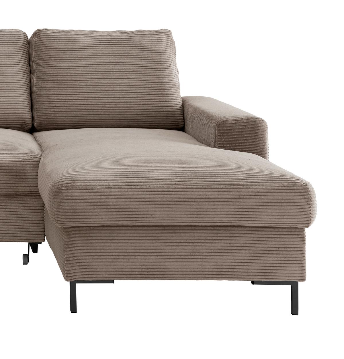 Eckschlafsofa Zona, Graubraun S: 237x143 Cm - Graubraun/Schwarz, KONVENTIONELL, Textil (237/143cm) - Livetastic