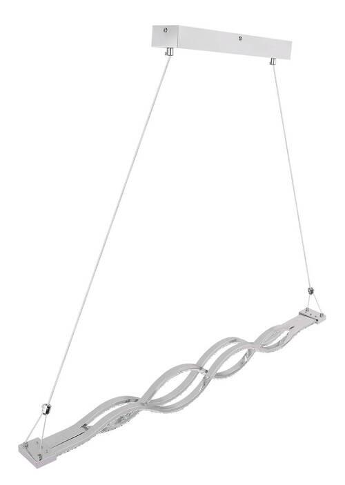 LED-Hängeleuchte Pilla H: 140 cm 1-Flammig mit Glas - Klar/Chromfarben, Basics, Glas/Metall (95/7/140cm) - Globo