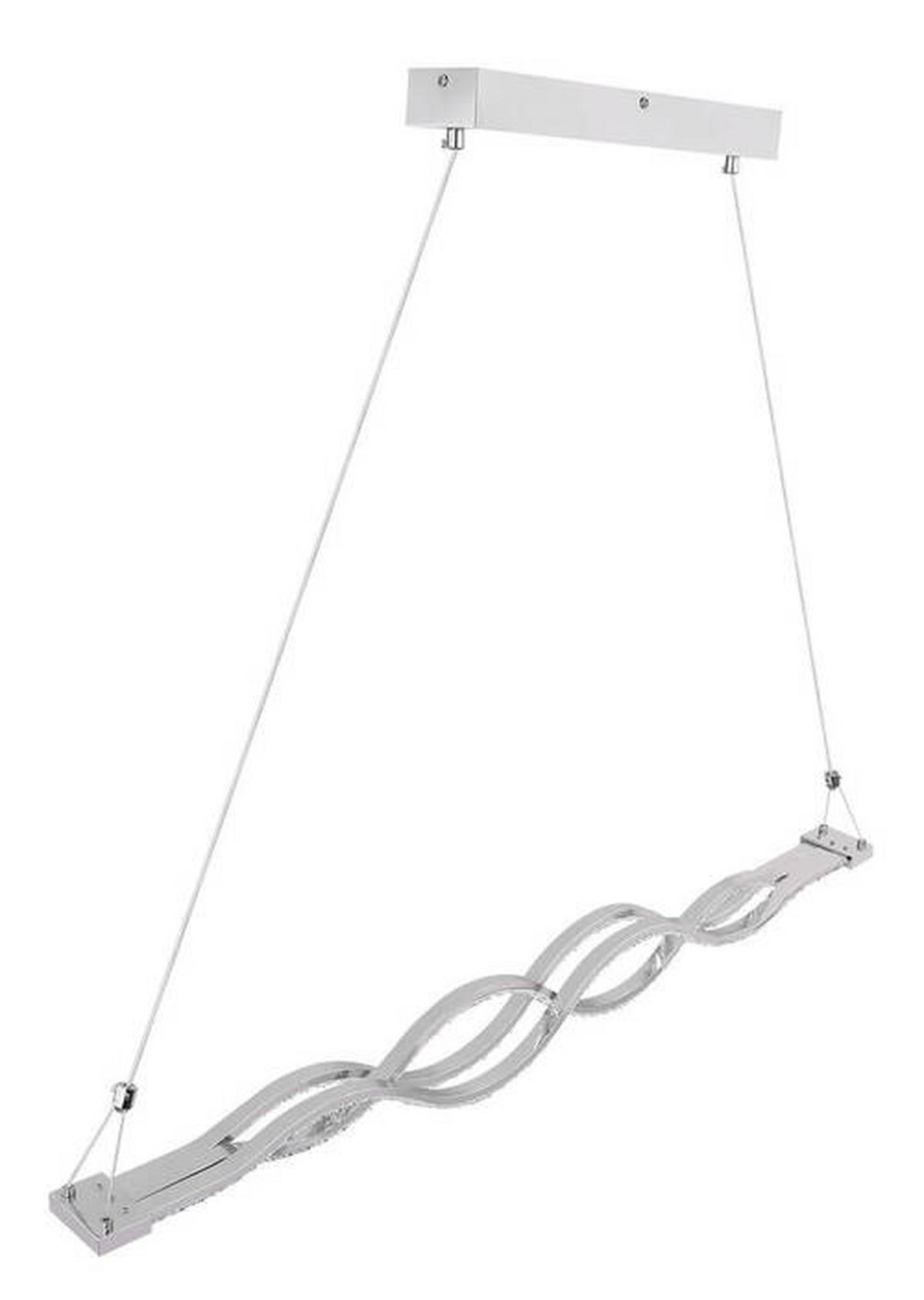 Led-hängeleuchte Pilla H: 140 Cm 1-Flammig Mit Glas - Klar/Chromfarben, Basics, Glas/Metall (95/7/140cm) - Globo