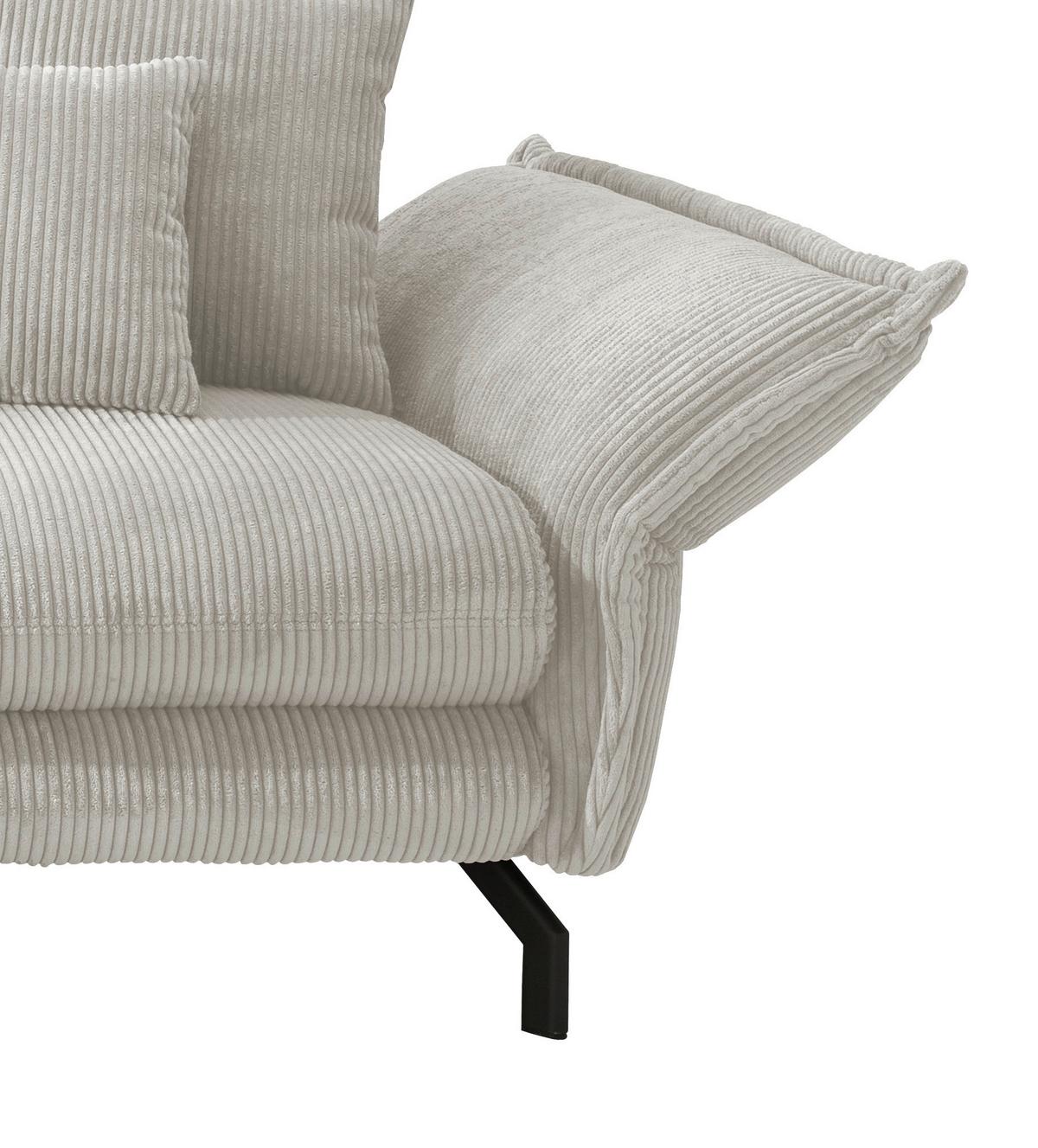 Ecksofa Lava Silberfarben S: 180/255 cm - Silberfarben/Schwarz, MODERN, Textil (180/255cm) - Livetastic