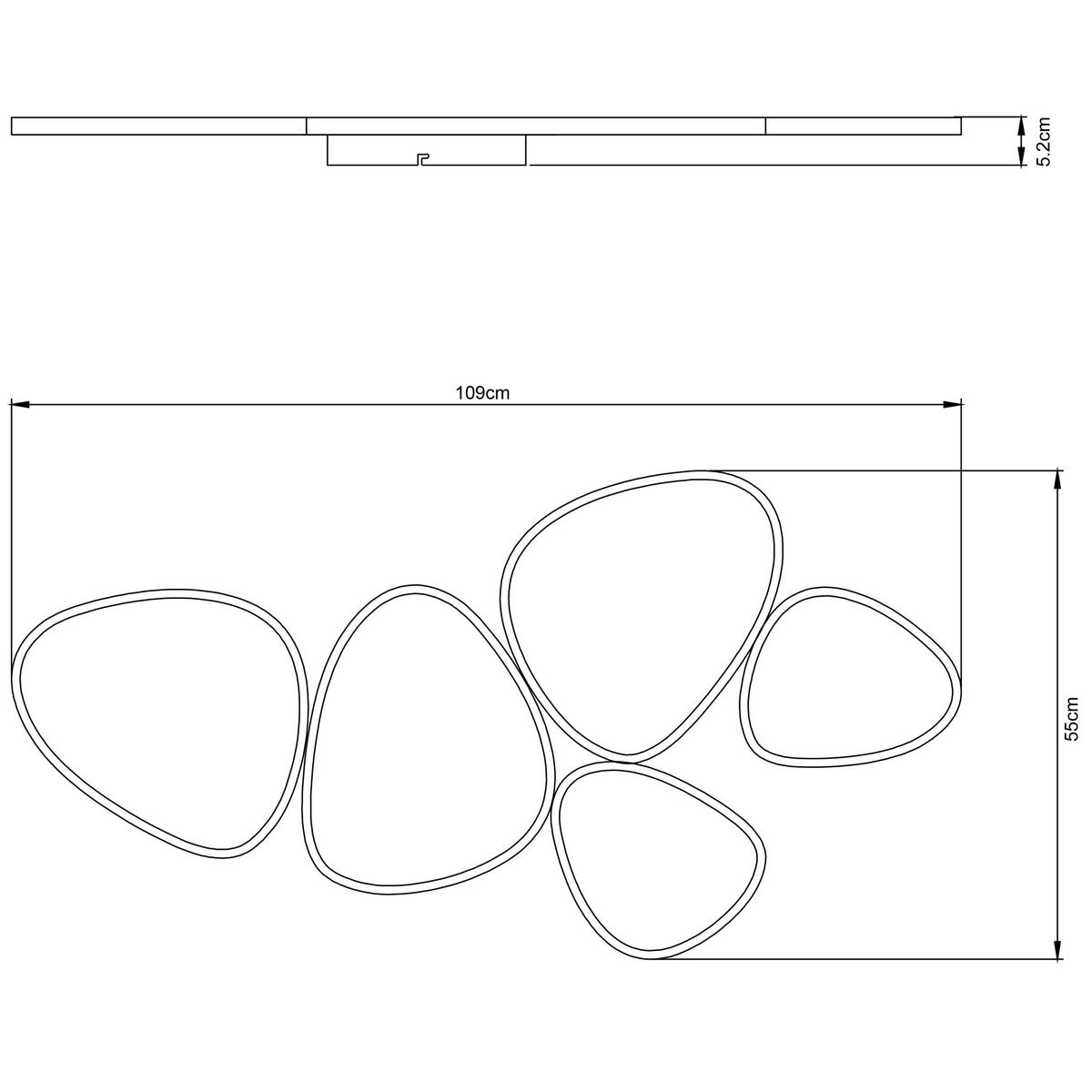 STROPNÉ LED SVIETIDLO WHITI - biela, Modern, kov/plast (109/55/5.2cm) - Mömax