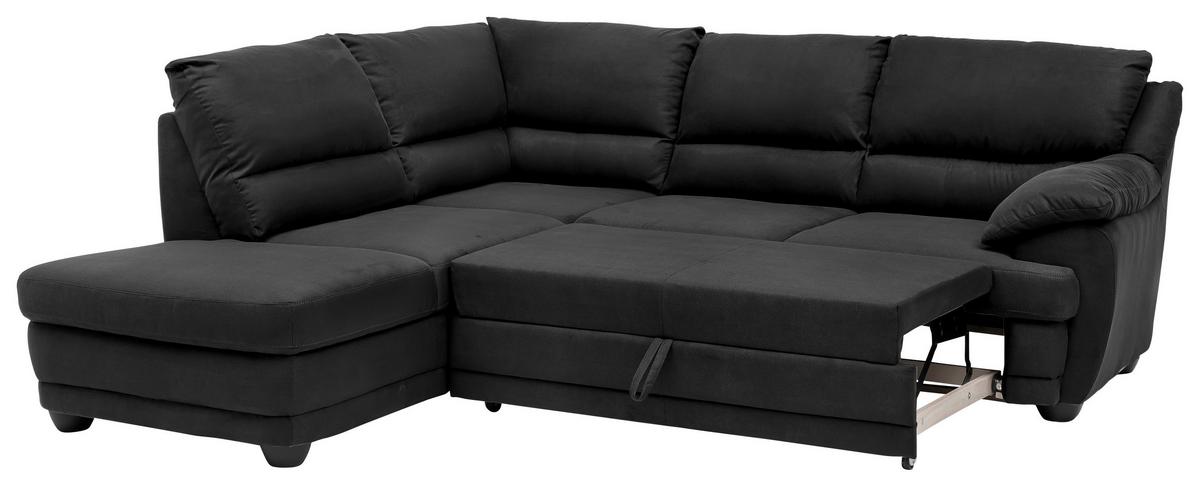 Ecksofa mit Schlaffunktion Nebolo Anthrazit S. 225x246cm - Anthrazit/Schwarz, Design, Textil (225/246cm) - Livetastic