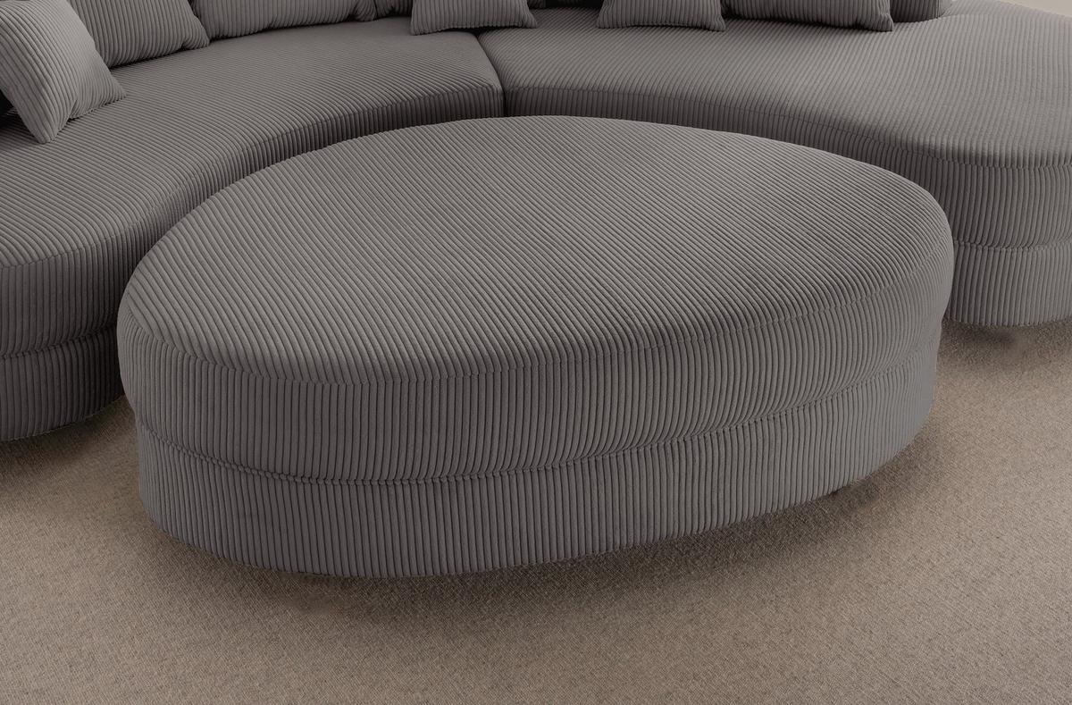 Wohnlandschaft Limoncello Grau S: 160x300 cm - Schwarz/Grau, Design, Textil (160/300cm) - Livetastic