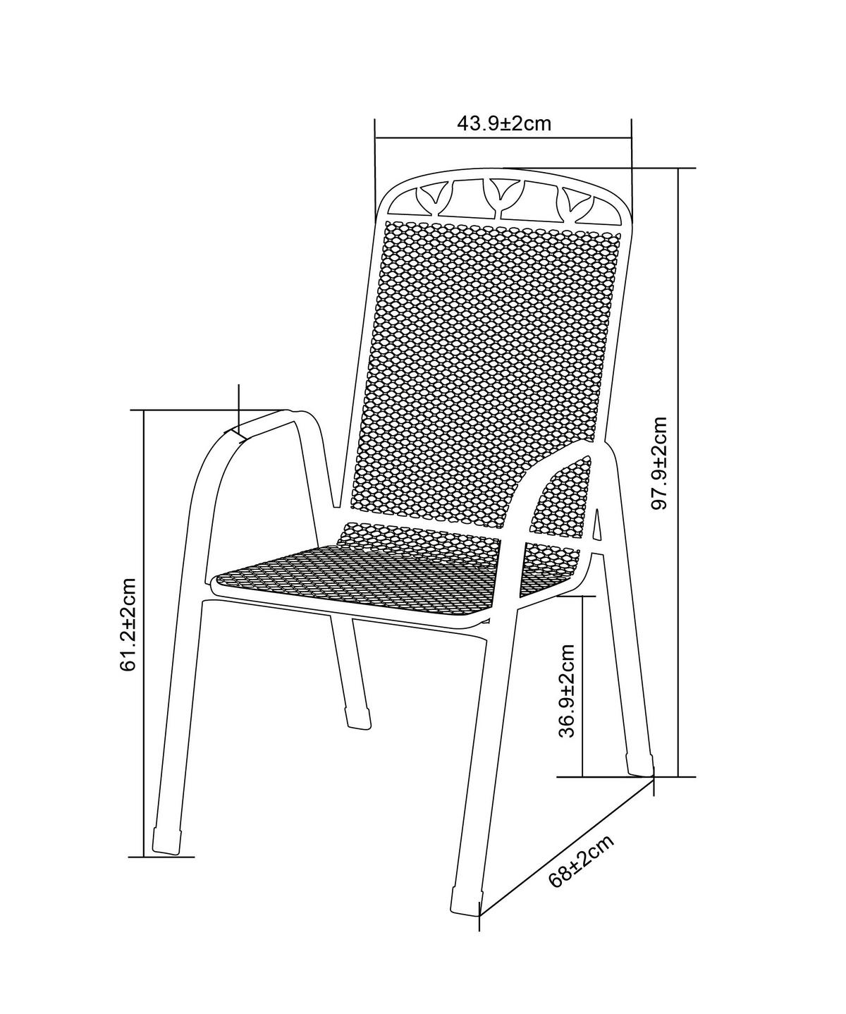 Gartensessel Toulouse New - Silberfarben, MODERN, Metall (43,5/97/68cm) - Beldano