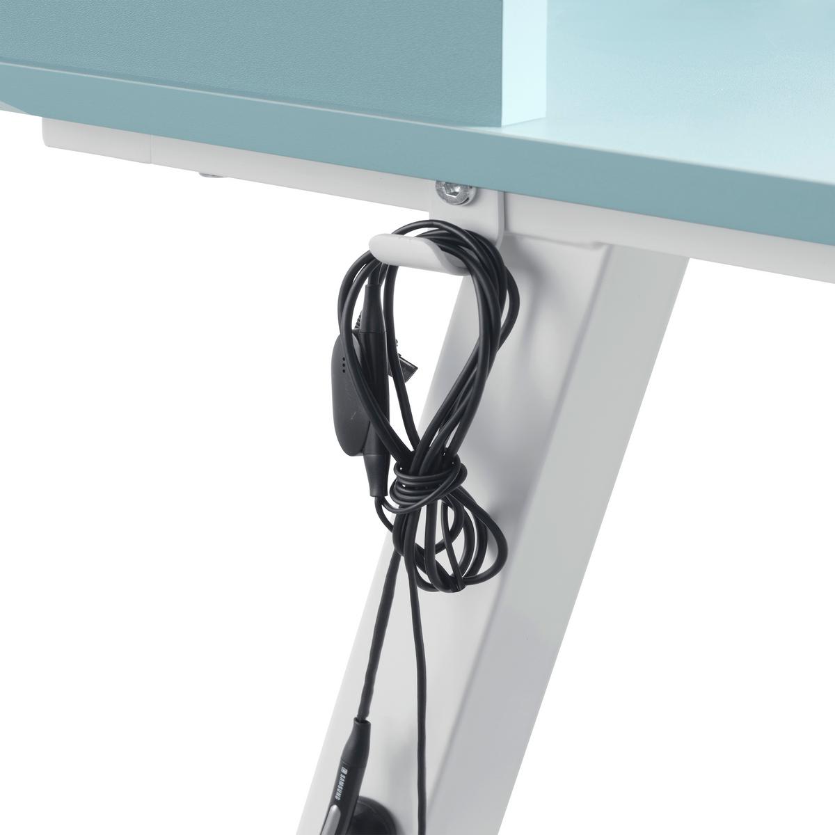 Písací stolík EMMELIE - svetlomodrá/biela, Modern, kov/kompozitné drevo (80/54-85/60cm) - Mömax