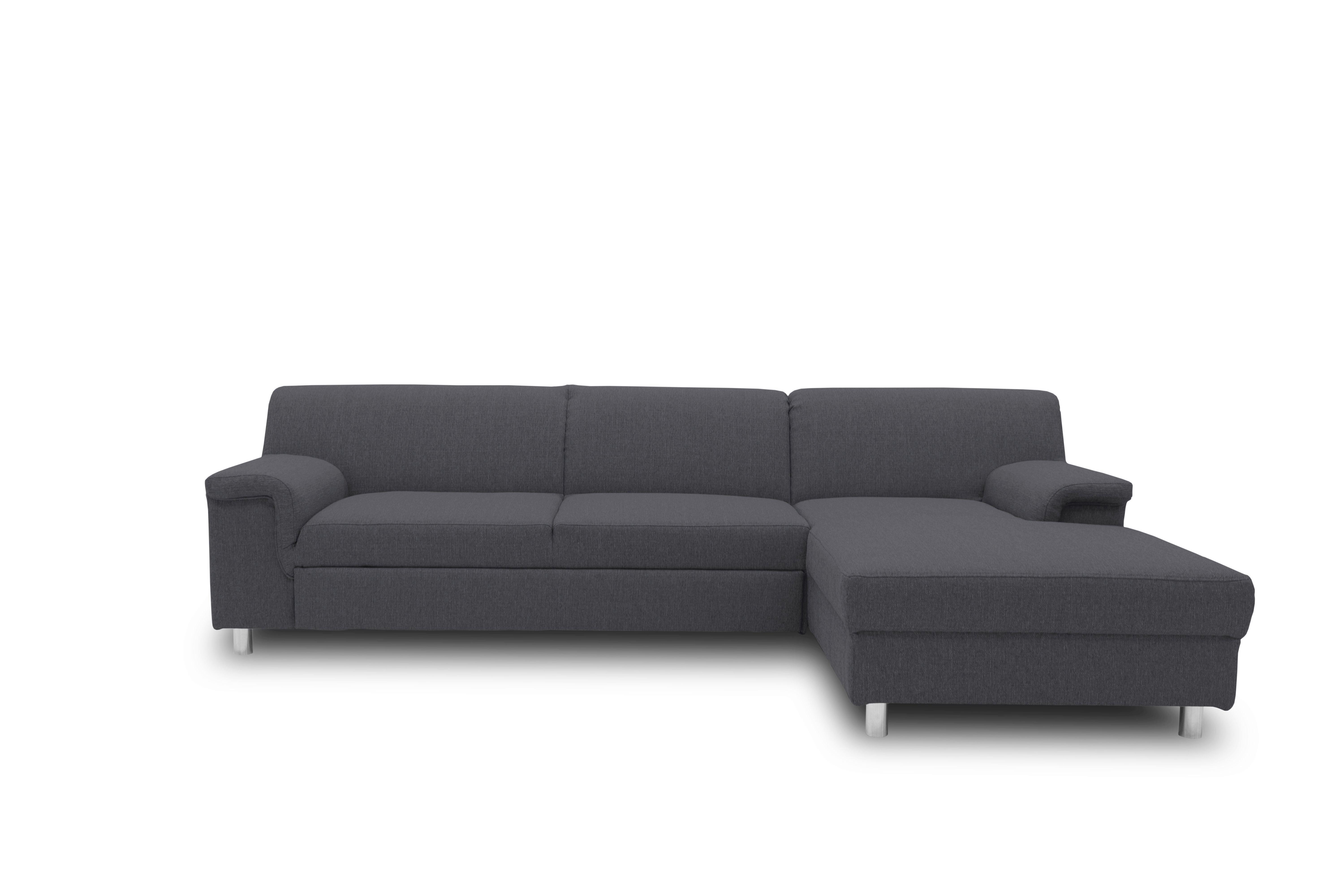 Ecksofa Jamie - Chromfarben/Schlammfarben, KONVENTIONELL, Textil (252/150cm) - MID.YOU