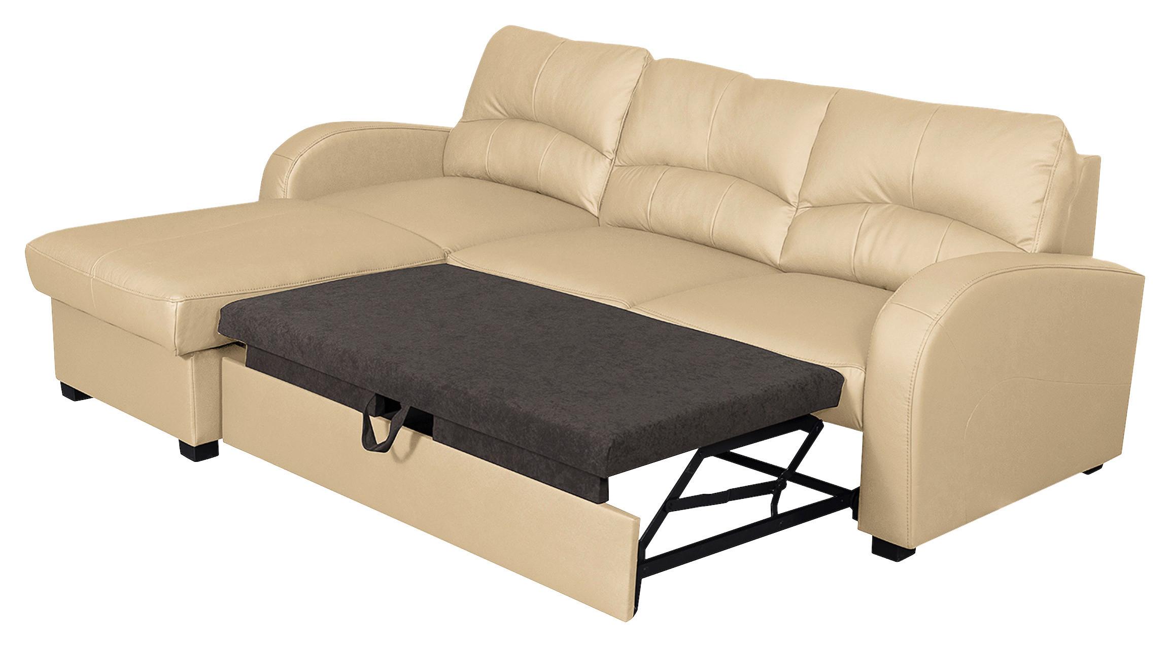 Ecksofa Tilo Beige S: 168 Cm - Beige/Schwarz, Design, Leder/Textil (168/227cm) - Livetastic