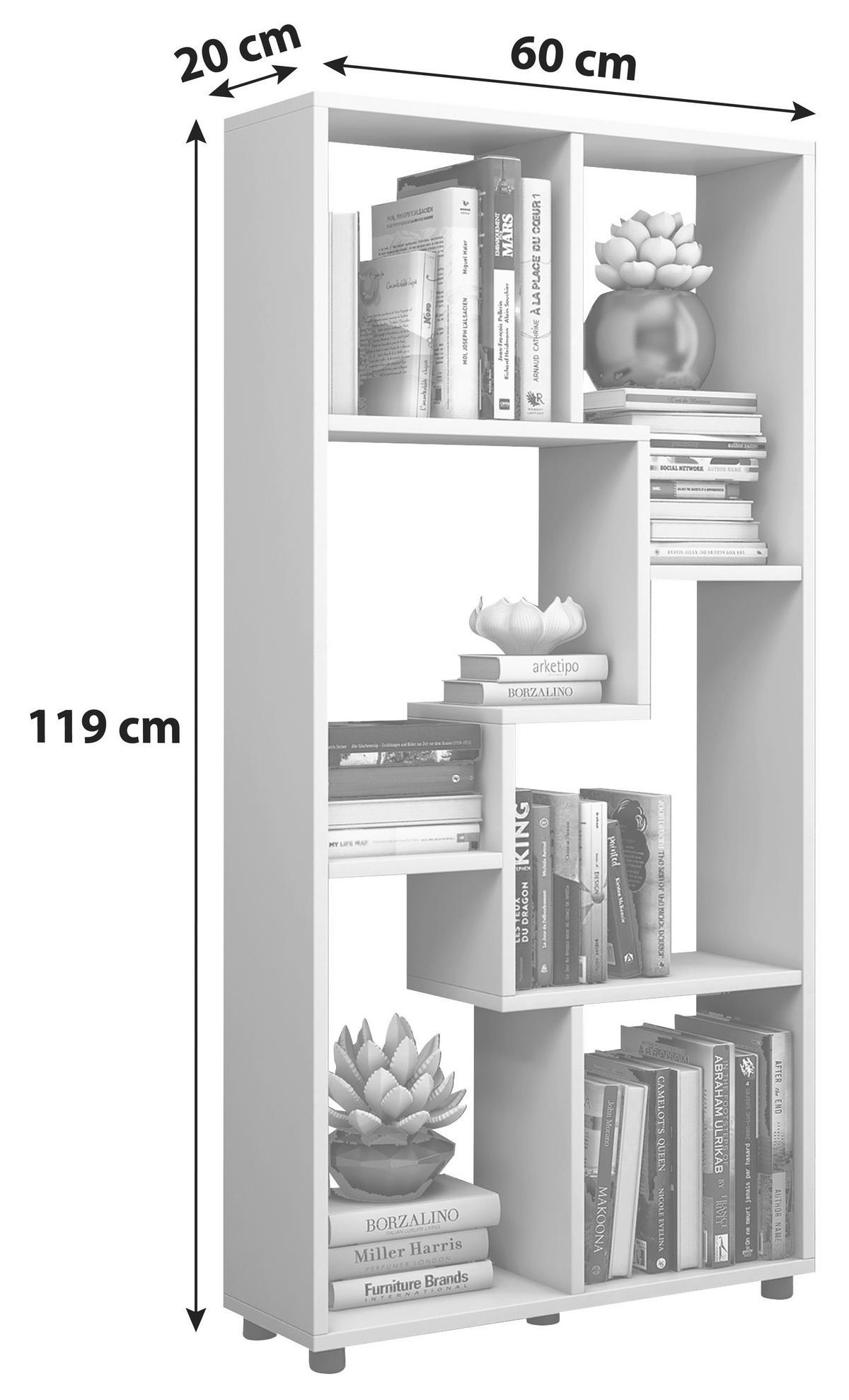 Regál Blina š: 60cm, čierny - čierna, Basics, kompozitné drevo (60/119/20cm) - MID.YOU