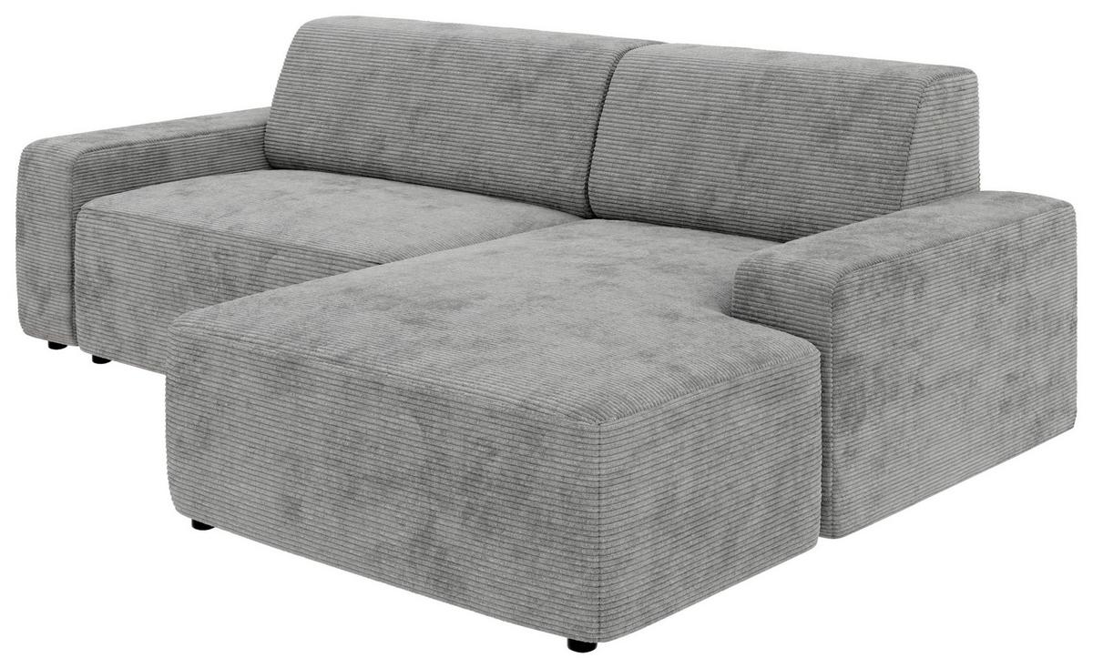 Ecksofa Wien, Grau S: 246x162 cm - Schwarz/Grau, MODERN, Textil (246/162cm) - Trendmanufaktur