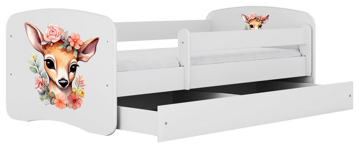 Kinder-/Juniorbett Babydreams Inkl. Matratze 80x160 - Birkefarben/Weiß, MODERN, Holz/Holzwerkstoff (80/160cm) - MID.YOU
