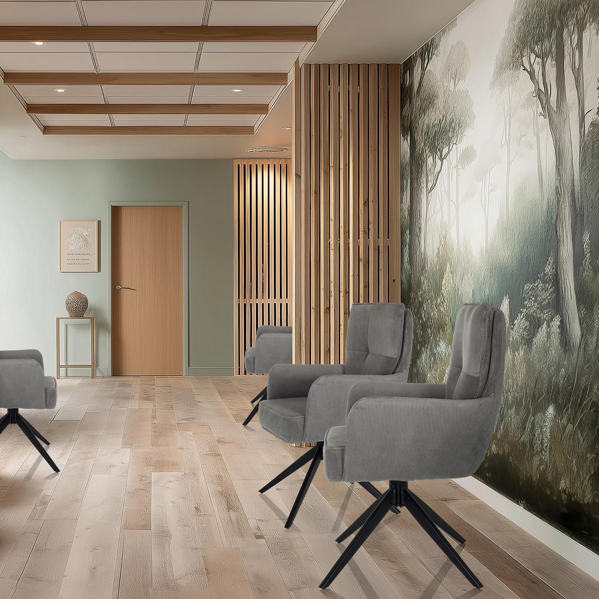 Armlehnstuhl Tarugo Grau B: 58 Cm - Schwarz/Grau, MODERN, Textil/Metall (58/94/60cm) - MID.YOU