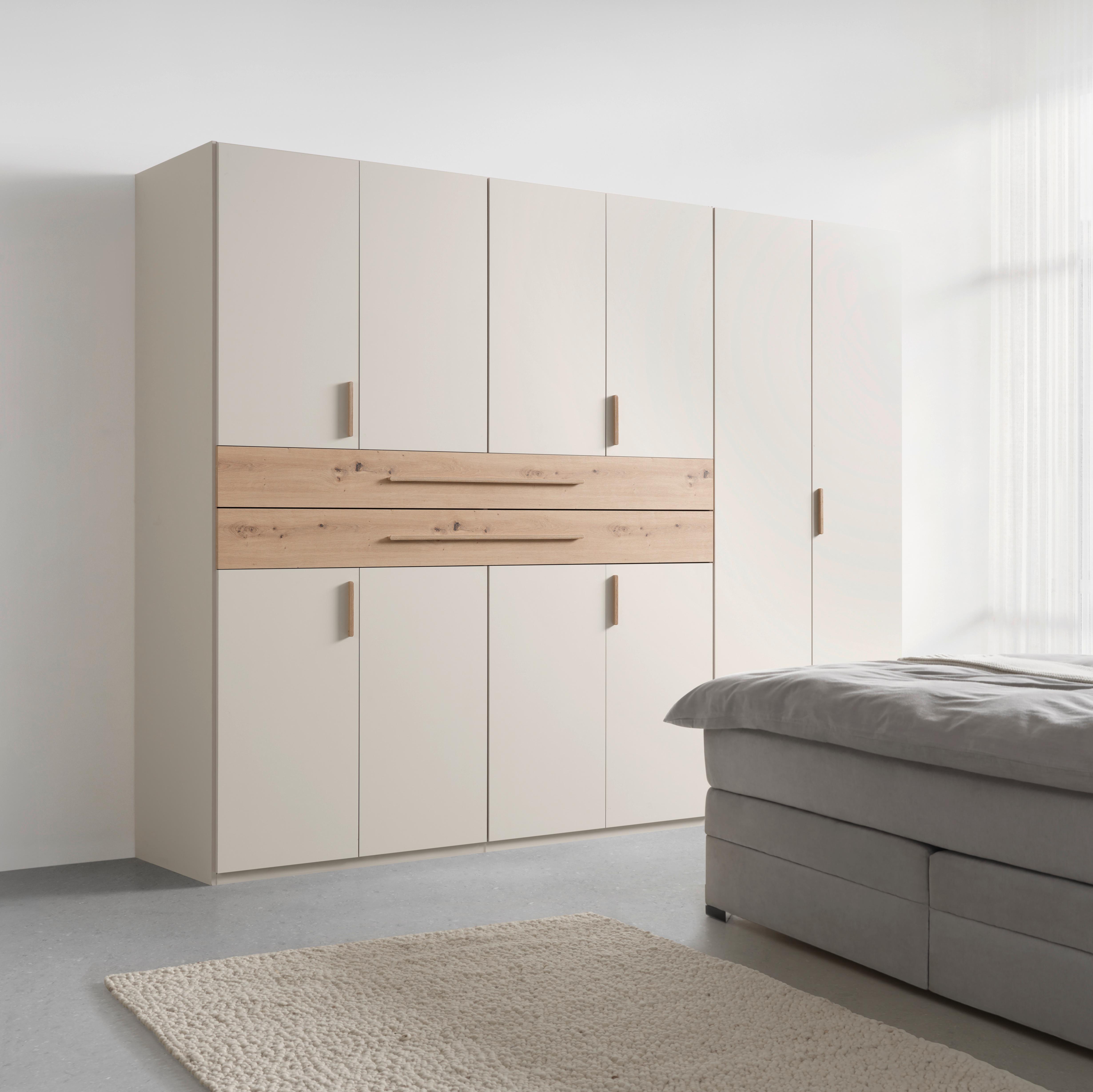 Šatní skříň LUMIO, šírka 270 cm - kašmírová/dub artisan, Konvenční, kompozitní dřevo (270/208/58cm) - Mömax