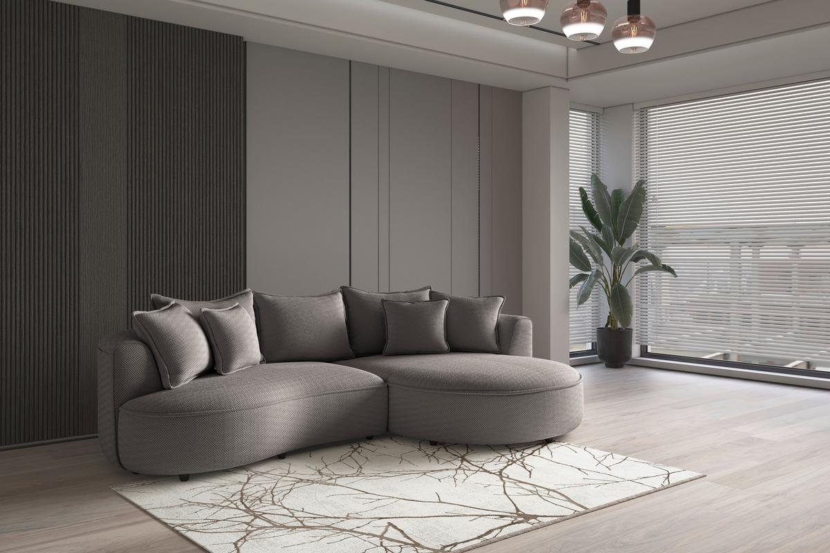 Ecksofa Levi - Schwarz/Cappuccino, MODERN, Textil (287/168cm)