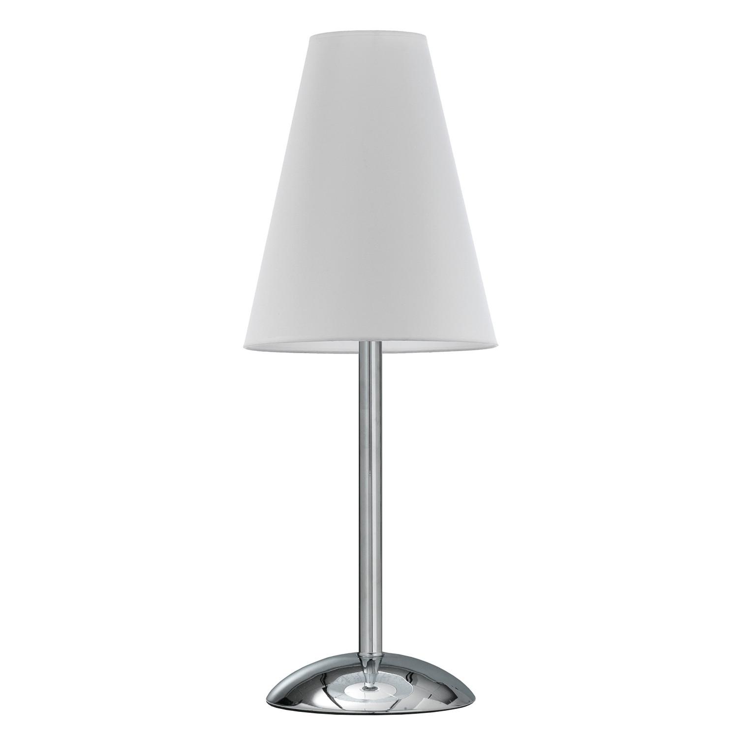 Tischleuchte 4917/Lgb - Chromfarben/Weiß, Design, Textil/Metall (20/54cm)