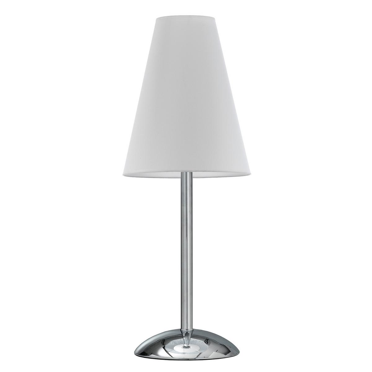 Tischleuchte 4917/Lgb - Chromfarben/Weiß, Design, Textil/Metall (20/54cm)