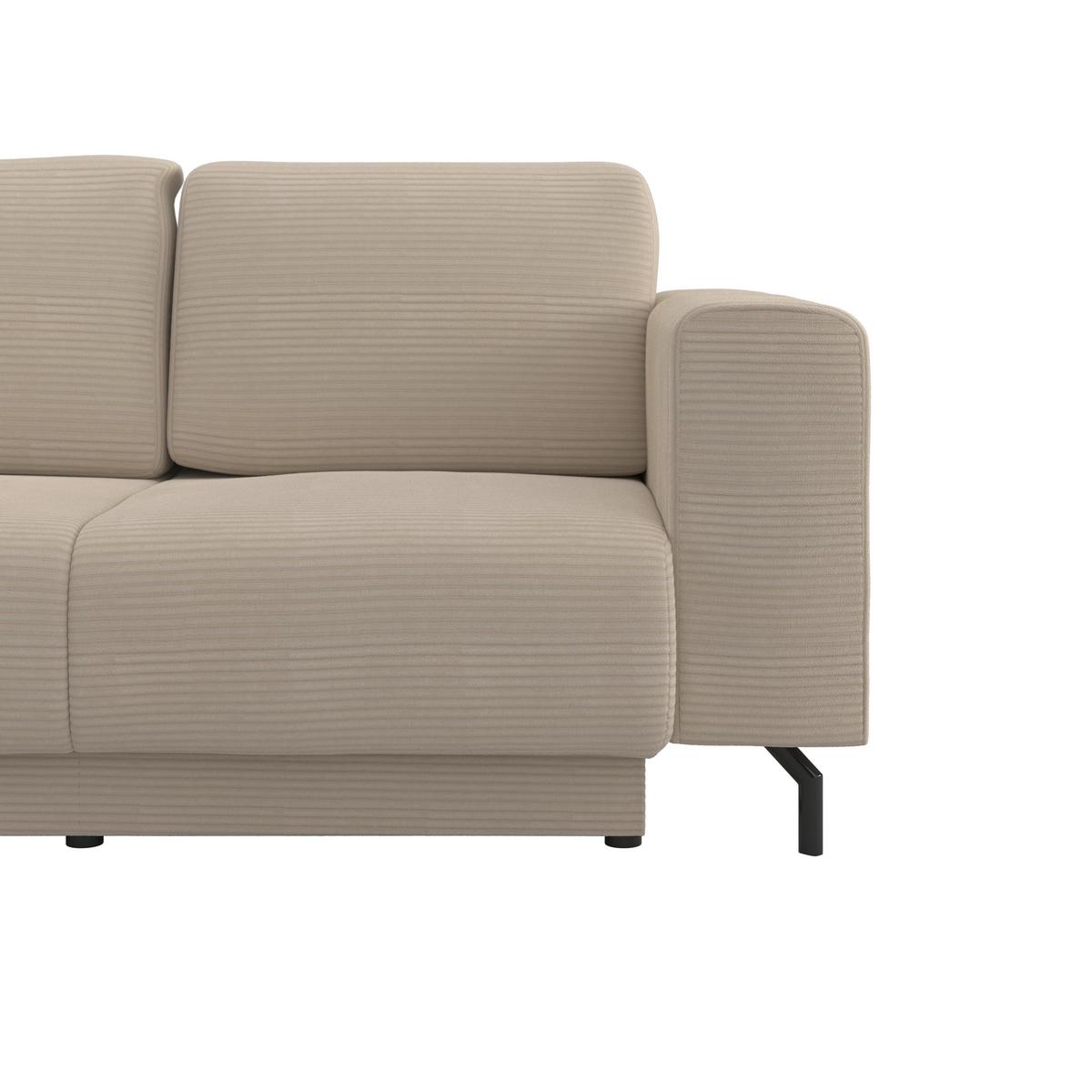 Rohová sedačka VENI, ľavá, béžový menčester - čierna/béžová, Modern, textil (210/272cm) - Ondega