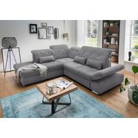 Ecksofa Dalida Dunkelgrau S: 254x280cm - Chromfarben/Dunkelgrau, MODERN, Textil (254/280cm) - Livetastic