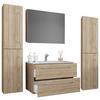 Badezimmer Badinos 5-teilig Sonoma Eiche B: 126 Cm - Weiß/Sonoma Eiche, MODERN, Keramik/Holzwerkstoff (127cm) - MID.YOU