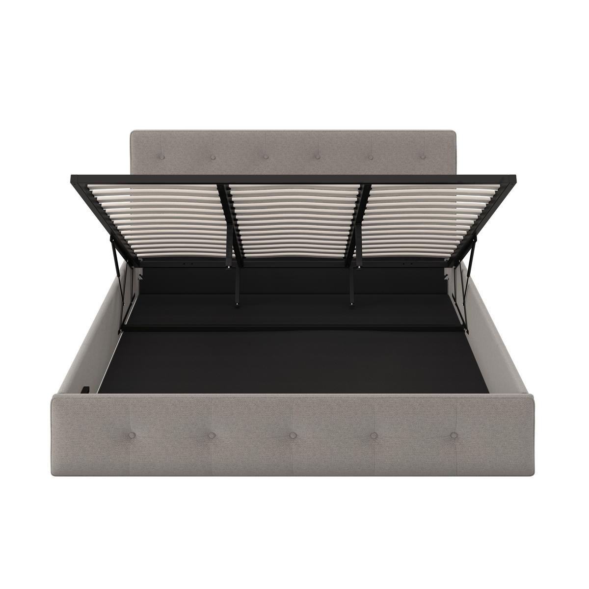 Manželská postel s roštem Julie, 180x200 cm, světle šedá - černá/světle šedá, Moderní, kov/dřevo (180/200cm) - Bessagi Home