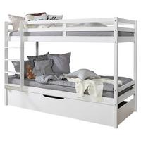 Etagenbett Finn Weiß Kiefer Massiv mit Leiter - Weiß, MODERN, Holz (90/200cm) - MID.YOU
