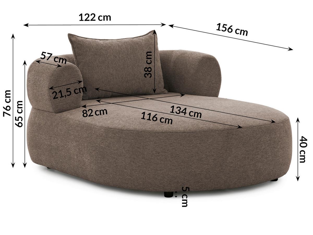 XXL-Sessel Ferro Braun B: 122 cm - Schwarz/Braun, Design, Textil (122/76/156cm) - Livetastic