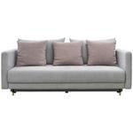 3er-Sofa mit Schlaffunktion und Bettkasten Tessa Grau - Messingfarben/Schwarz, Design, Textil (225/96/118cm) - Luca Bessoni
