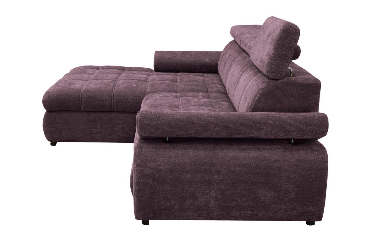 Rohová sedačka VEGAS, ľavá, černicová ženilka - čierna/černicová, Design, drevo/textil (173/294cm)
