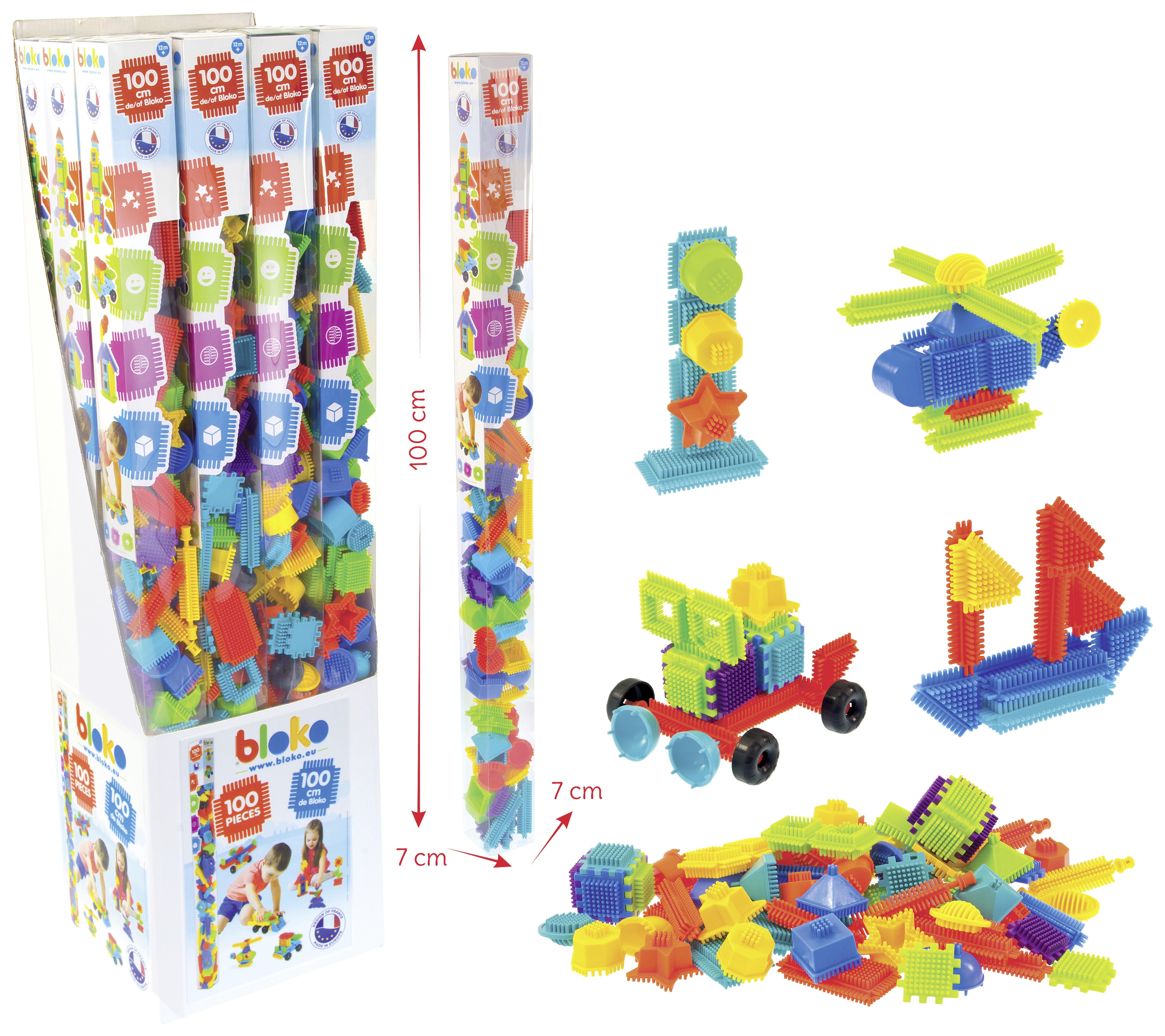 Steckbausteine Toys Bloko Bunt, Ab 1 Jahr - Blau/Gelb, Kunststoff