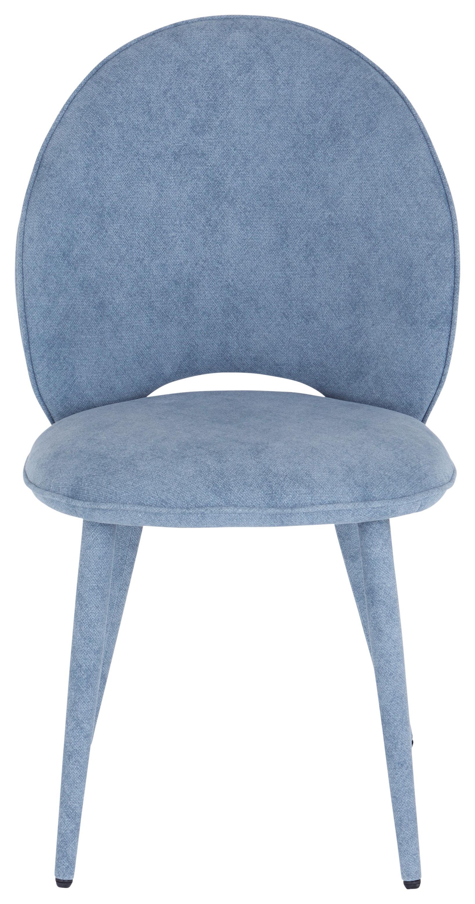 Esszimmerstuhl Lavik Hellblau Echtholz Beine, Gepolstert - Hellblau, MODERN, Holz/Textil (50/87/58,5cm) - Livetastic