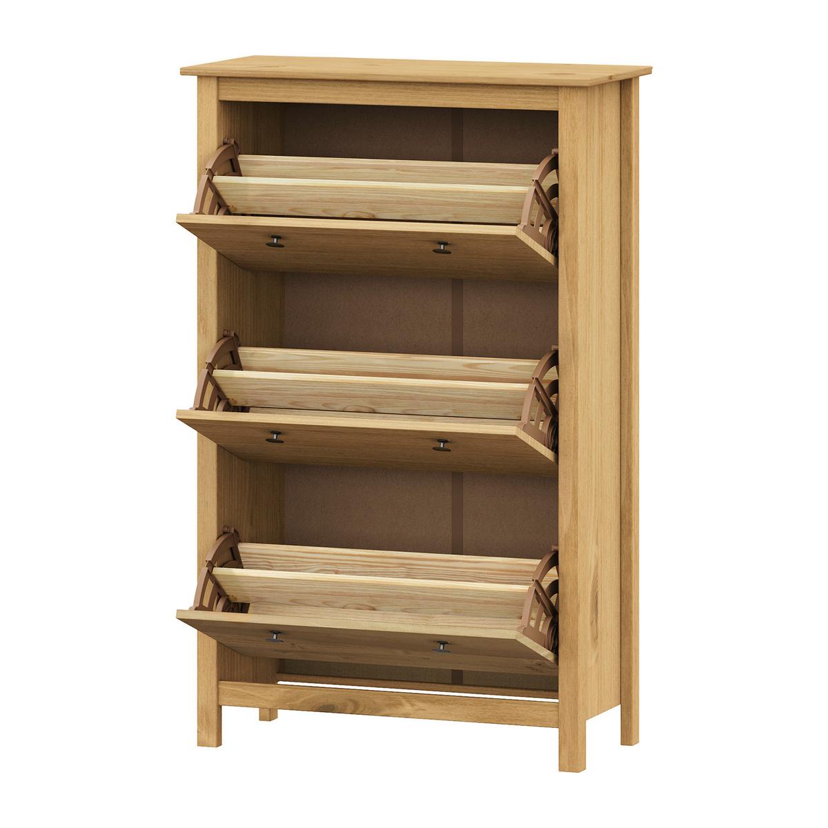 SCHUHSCHRANK SCHUHSCHRANK KIEFER GEWACHST - Naturfarben, Basics, Holz (72/124/35cm) - Livetastic