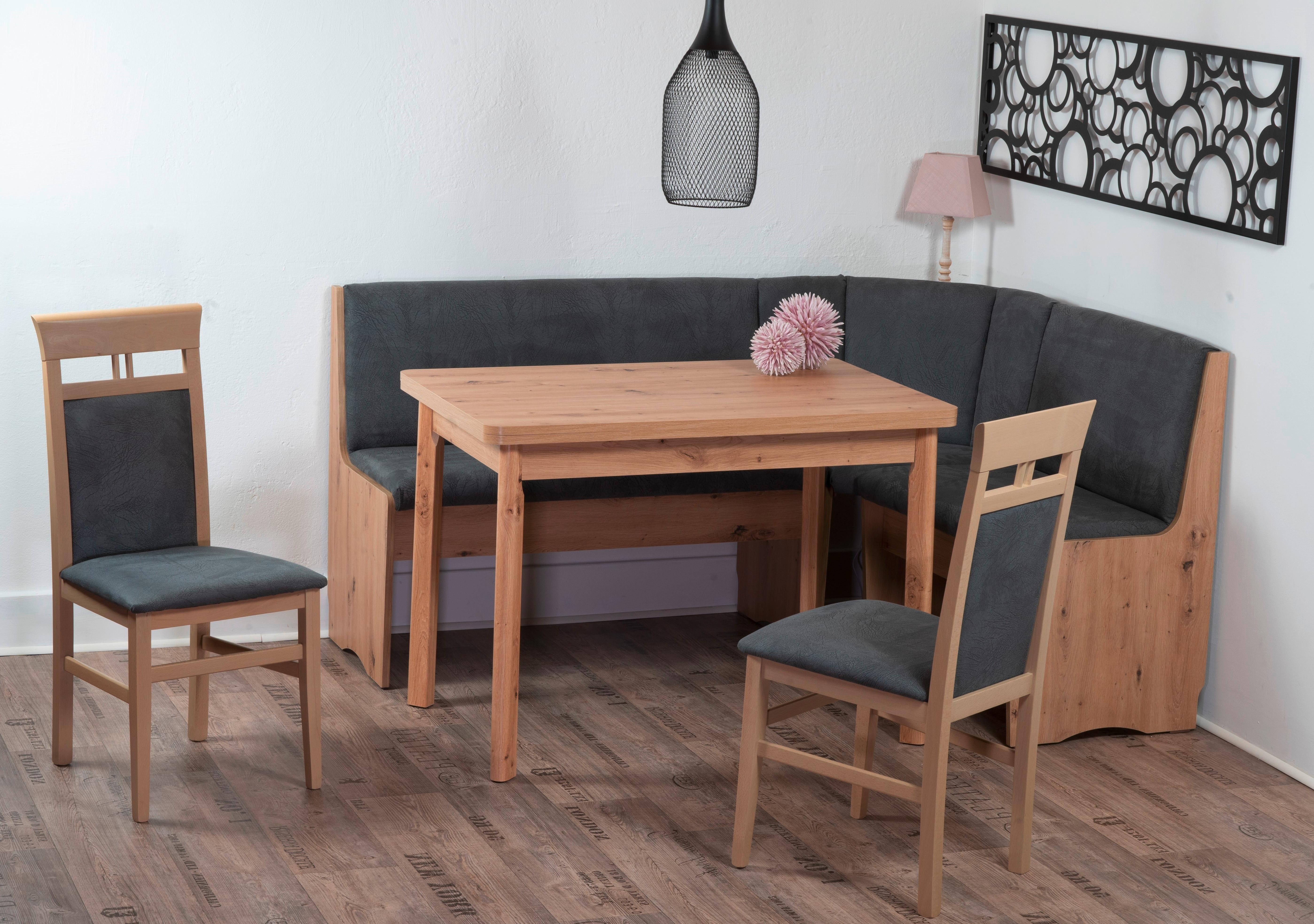 Stuhl-set Ibiza Stuhl Titanic Grau/sonoma Eiche D. B: 42cm - Grau/Sonoma Eiche, KONVENTIONELL, Holz/Textil (44/92/47cm) - MID.YOU