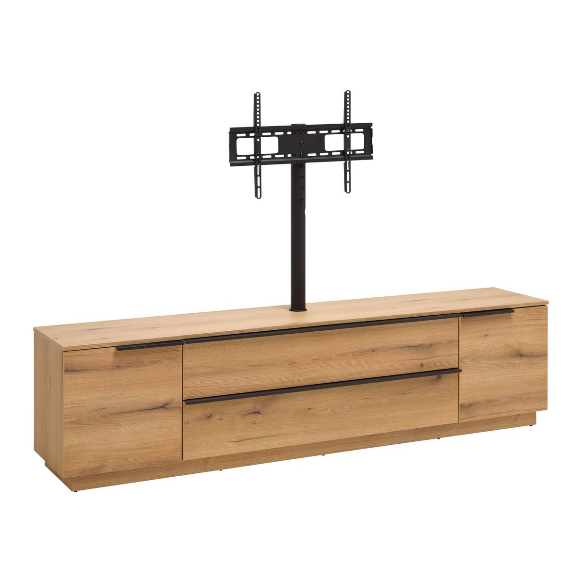 TV-Element Neo vč.LED dekor dub - barvy dubu/černá, Moderní, kov/kompozitní dřevo (210/53/40cm) - Mömax