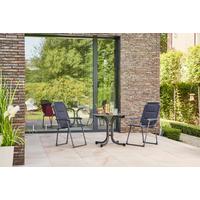 Gartenset Premium mit Klappstühlen - Anthrazit/Schwarz, KONVENTIONELL, Kunststoff/Textil - Siena Garden