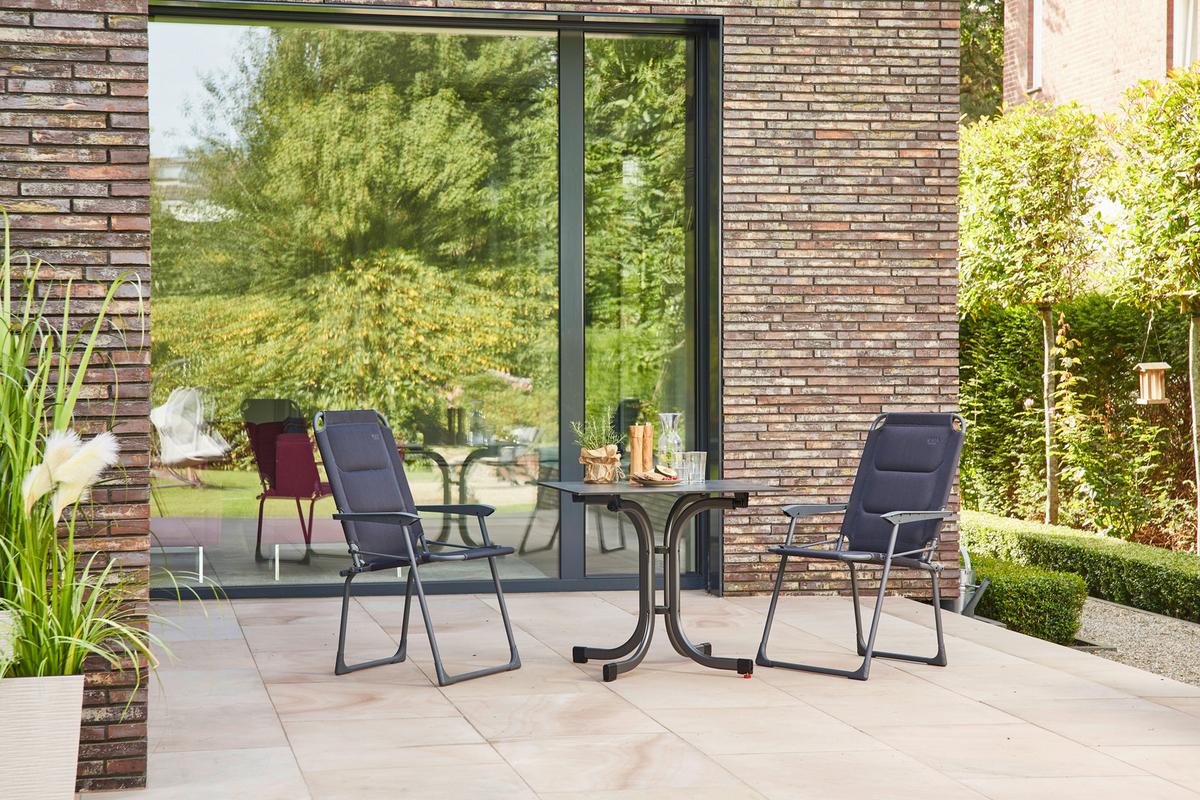 Gartenset Premium mit Klappstühlen - Anthrazit/Schwarz, KONVENTIONELL, Kunststoff/Textil - Siena Garden