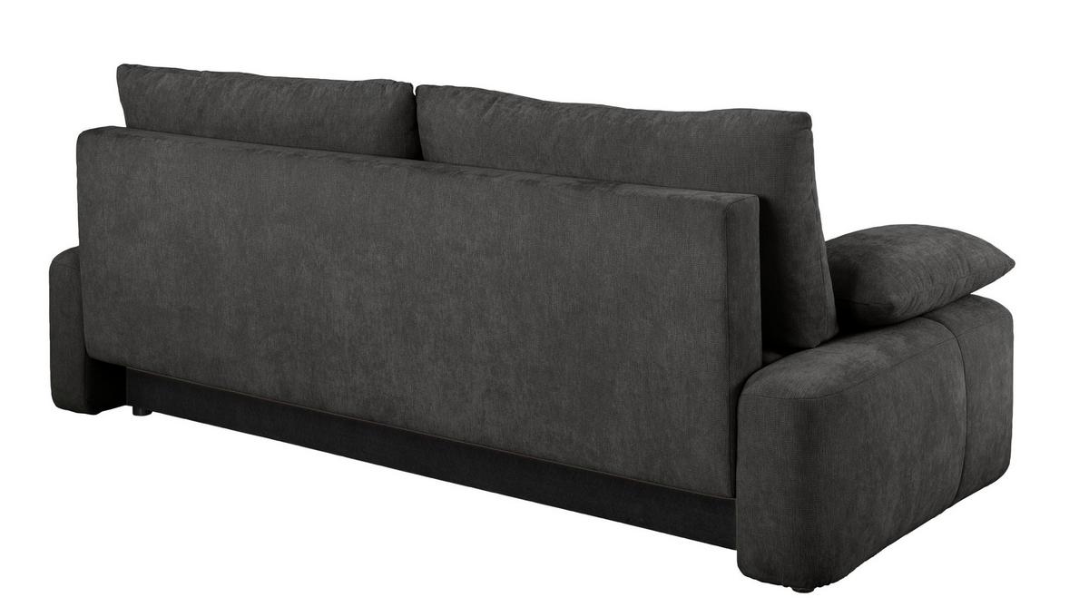 Schlafsofa Hello Lux 3Dl Graphitfarben B: 240cm - Schwarz/Graphitfarben, Design, Textil (240/93/108cm) - MID.YOU