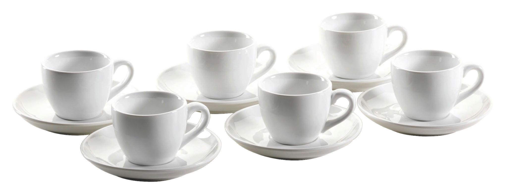 Espressotasse mit Untertasse Colombia 12-Tlg Weiss - Weiß, Basics, Keramik - Mäser