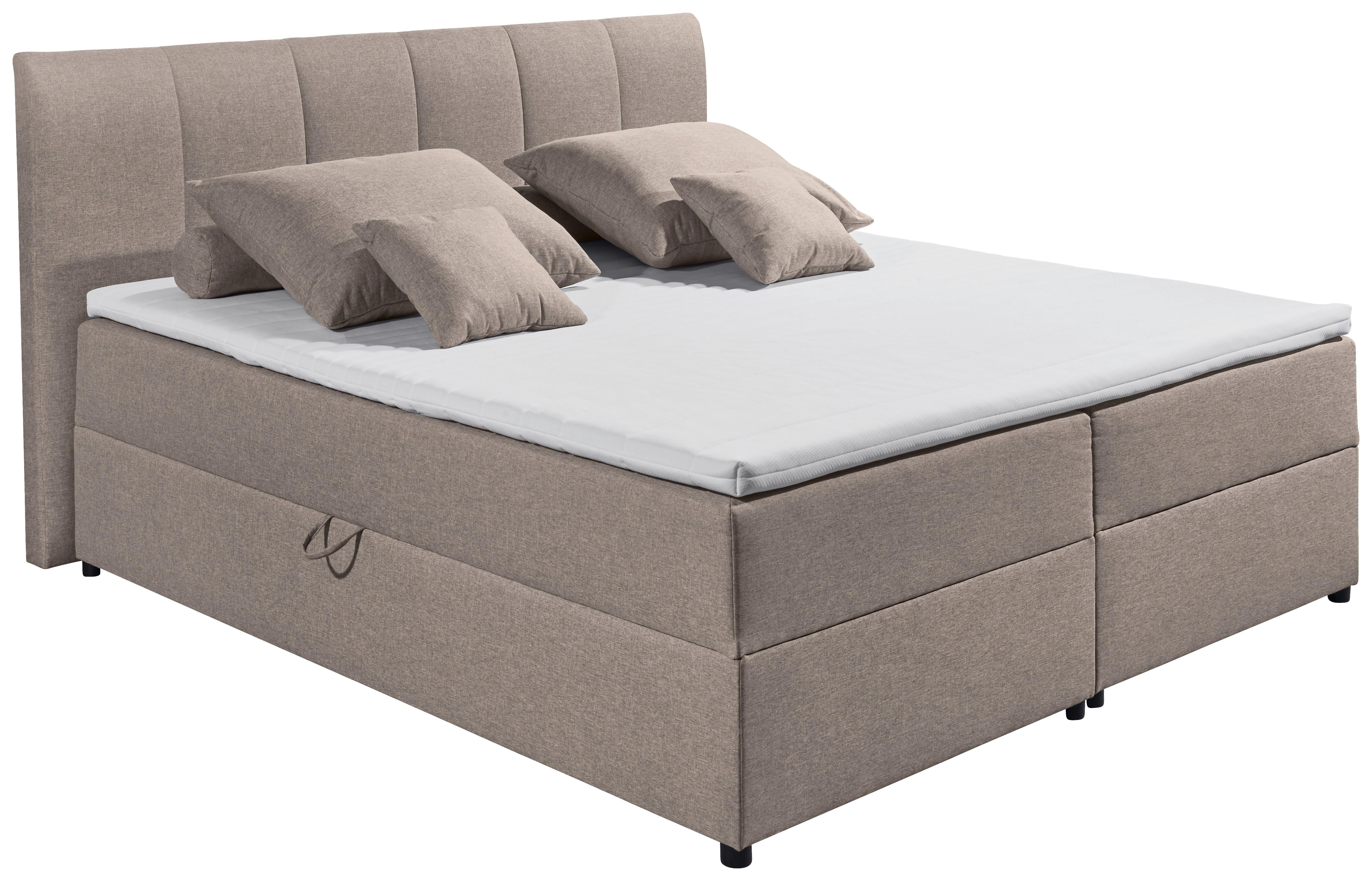 Boxspring posteľ GRANADA hnedá 180x200 cm - čierna/bahenná hnedá, Basics, textil/plast (180/200cm) - MID.YOU