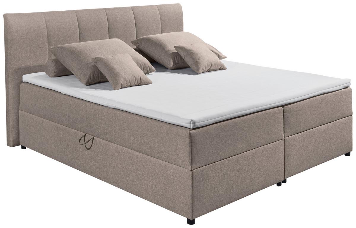 Boxspring postel GRANADA hnědá 180x200 cm - černá/jílová barva, Basics, textil/plast (180/200cm) - MID.YOU