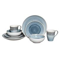 Kombiservice Caldera Hellblau, Weiß 8--Teilig - Weiß/Hellblau, Basics, Keramik - Creatable