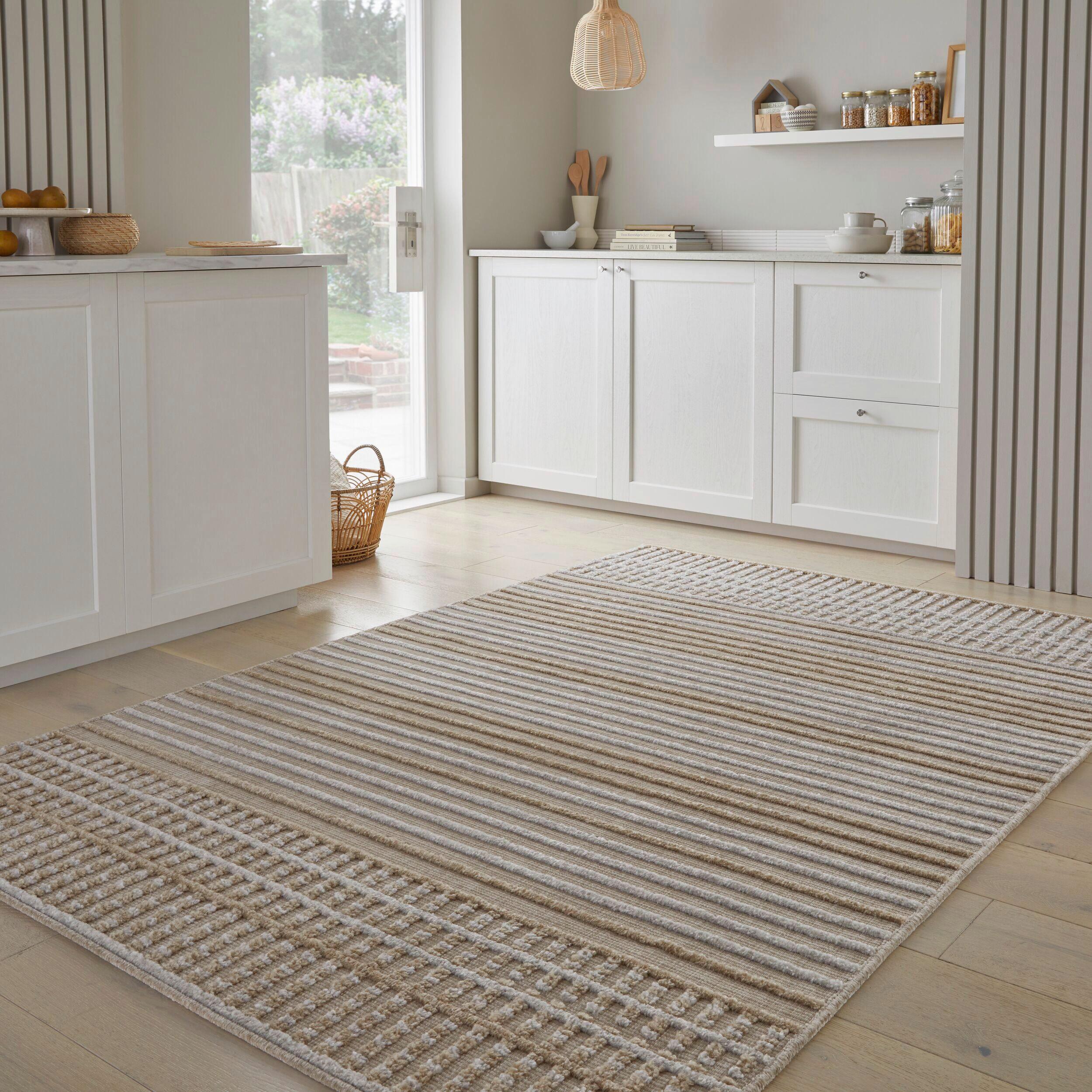 Webteppich Elton Stripe Wash Beig 200x320 - Beige, Basics, Textil (200/320cm)