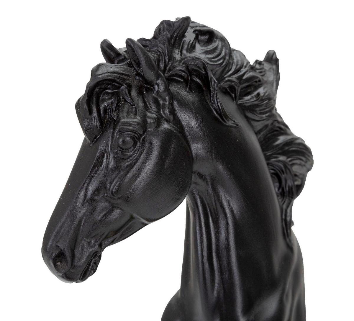 Skulptur Black And Horse B: 14 cm - Goldfarben/Schwarz, Basics, Kunststoff (14/27/11cm)