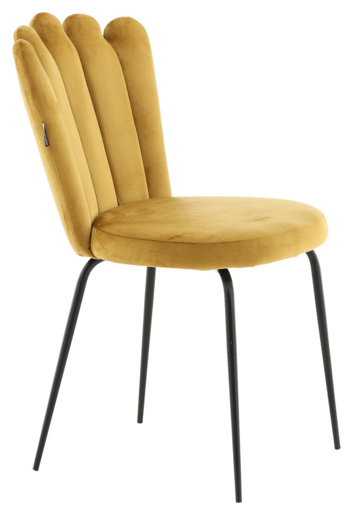 Stuhl-Set Limhamn - Gelb/Schwarz, Design, Textil/Metall (44.5/82.5/54cm) - Livetastic