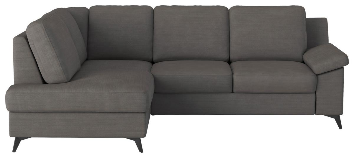 Ecksofa Boom, Dunkelgrau S: 170x242 cm - Dunkelgrau/Schwarz, KONVENTIONELL, Textil (170/242cm) - Cotta