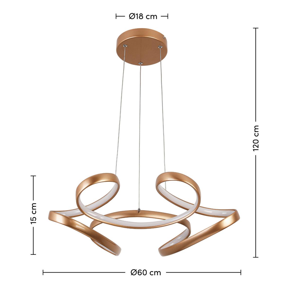 ZÁVESNÉ LED SVIETIDLO JOSEM2 - cappuccino, Modern, kov/plast (60/120cm) - Premium Living