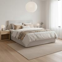 Boxspringová posteľ MARCO 180x200, svetlosivá - čierna/svetlosivá, Modern, drevo/textil (180/200cm) - Bessagi